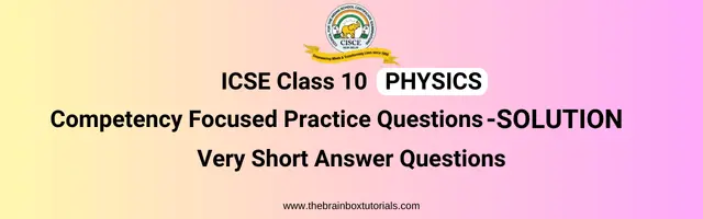 ICSE 10 Physics Competency Based Questions Solution